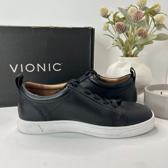Vionic Lucas Lace Up Leather Sneaker Black Shoes H8281L1001 Men's US 7 M - Picture 7 of 10
